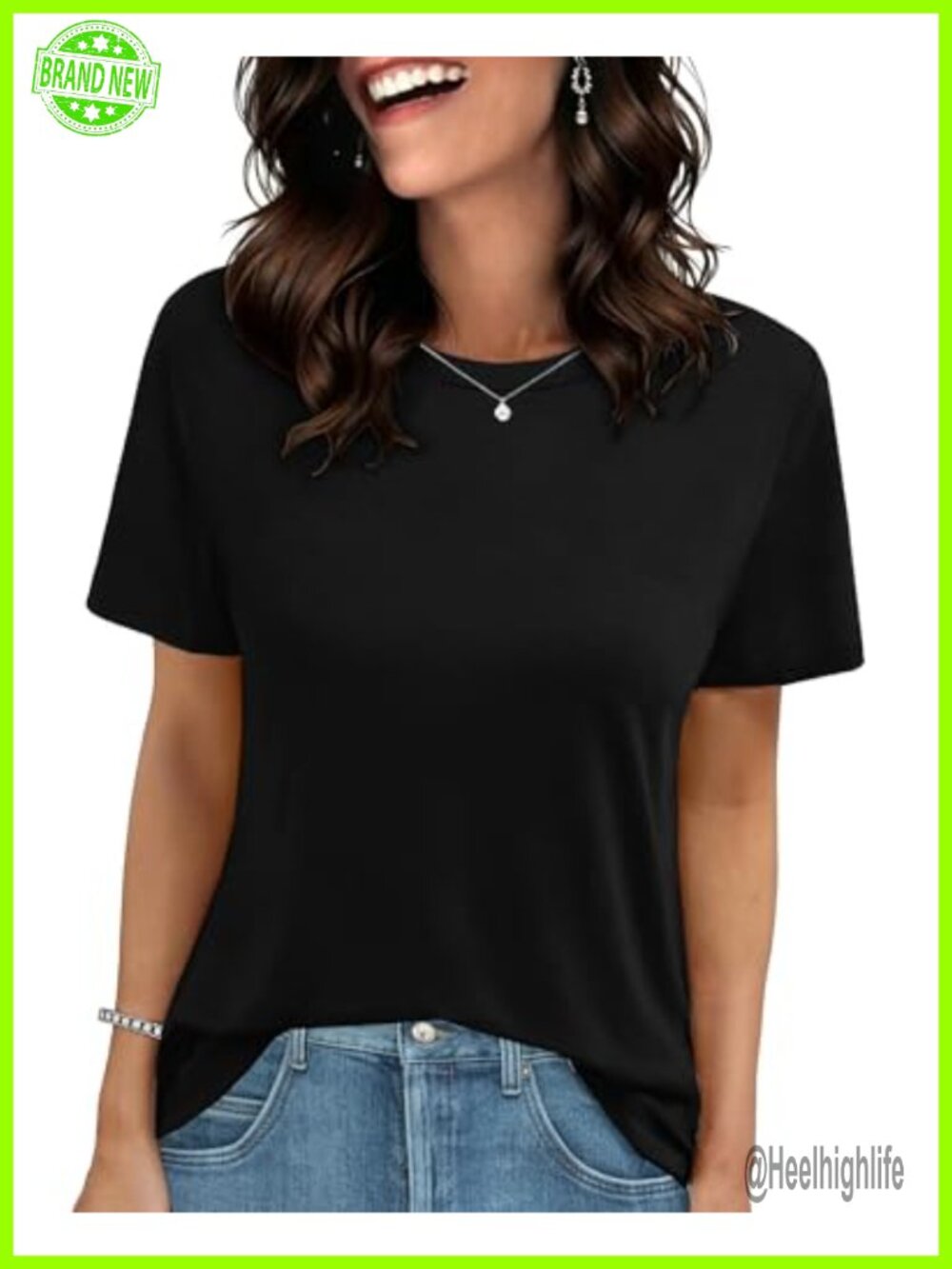 Women's Short Sleeve Crew Neck T-Shirt Loose Fit Summer Casual Top